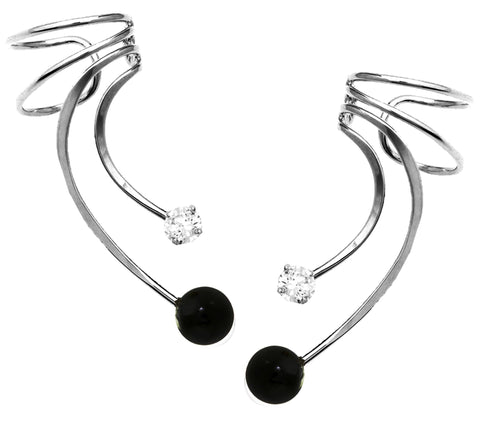 Pearl & Gem Wave™ Ear Cuff Earrings – EarCharms.com
